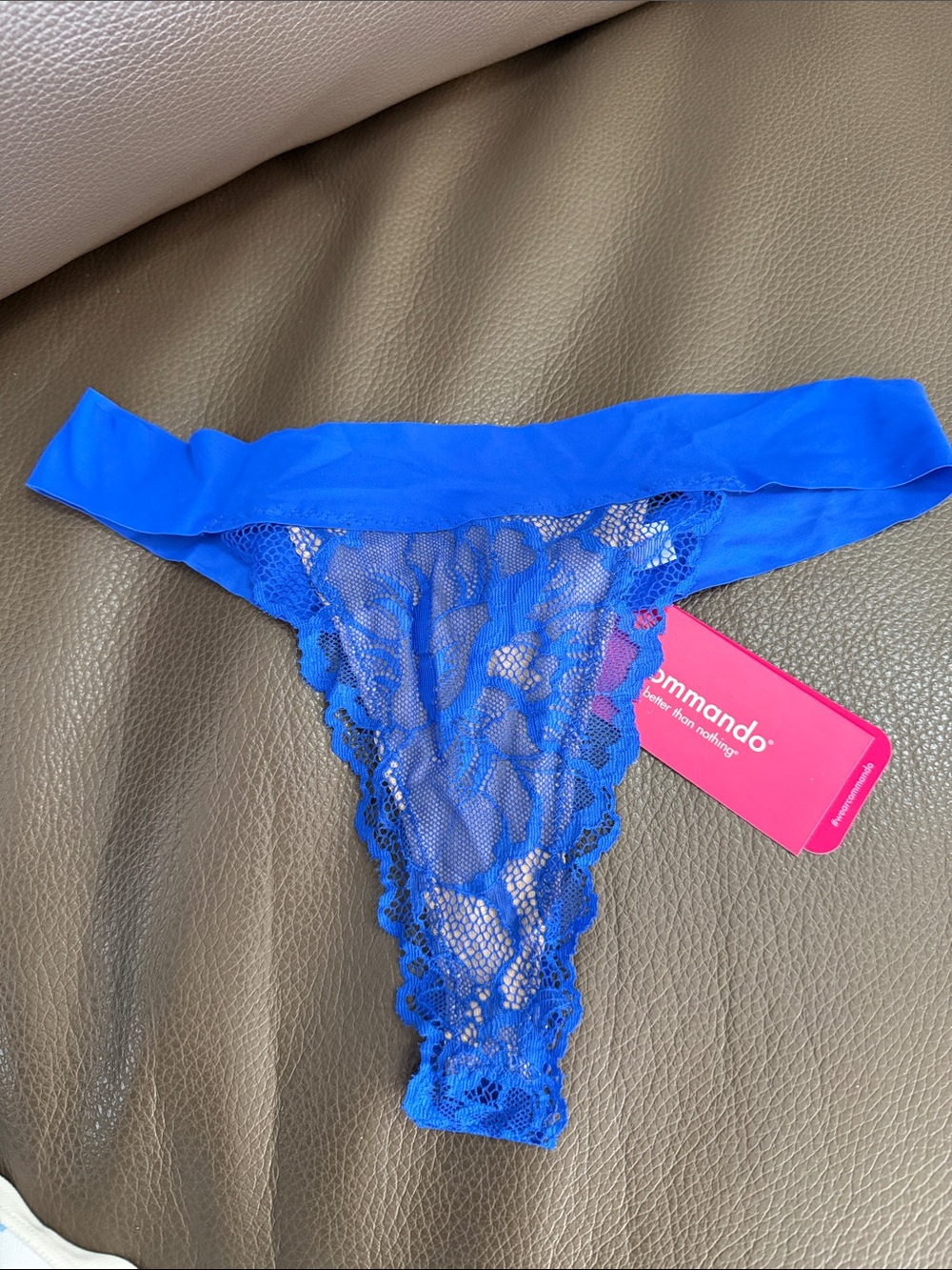 Commando Cobalt Lace Thong